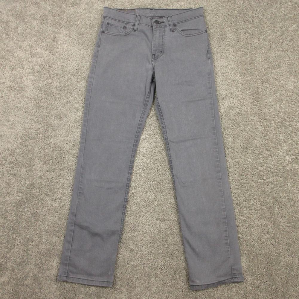 Levis Jeans Mens 30x30 Gray 511 Slim Straight Stretch Flex Zip Fly Denim Pants